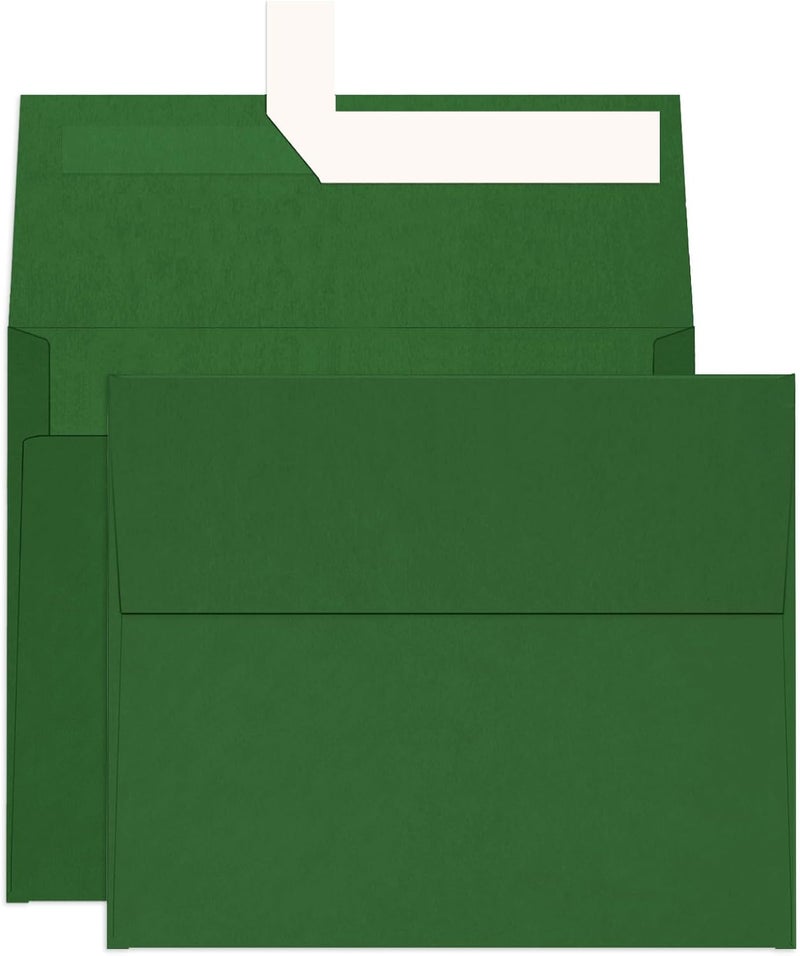 Goefun Dark Green Envelopes A2 100 Pack Self Seal, 120 GSM Printable Invitation Envelopes 4-3/8 x 5-3/4 for Card Making, Photos, Wedding Invitations, Graduation, Baby Shower, and Various Holidays - Image 1